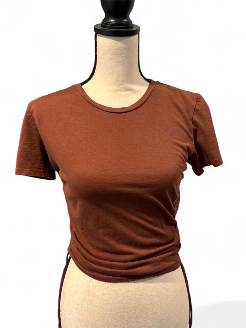 Women's Rust Brown Short Sleeve Crewneck Top